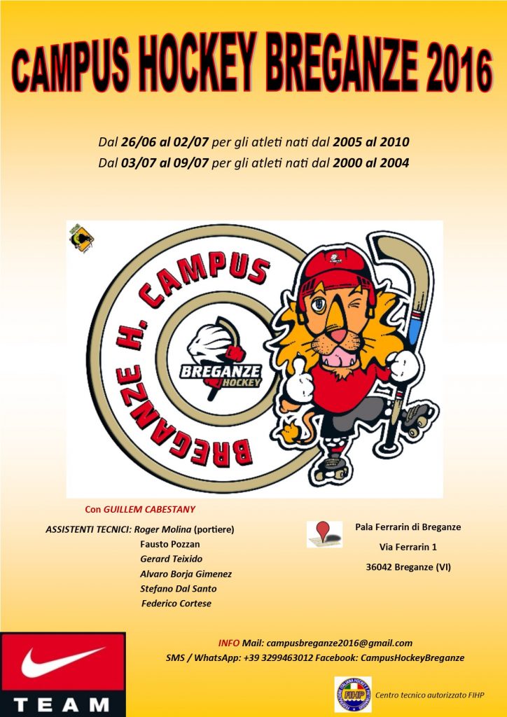 Manifesto del Campus 2016 Hockey Breganze